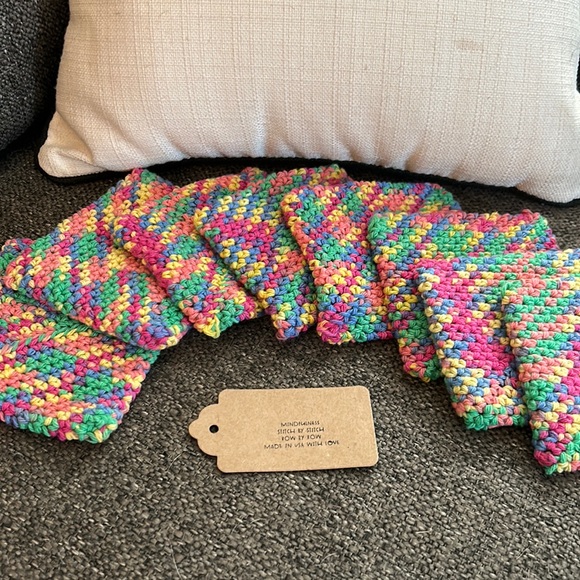 NWT 8 Coasters Made in USA with 100% recycled cotton! Perfect to use as trivet! - Picture 2 of 2